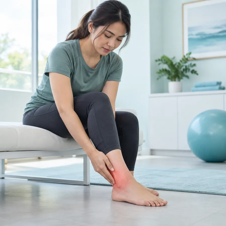 Adult holding a painful ankle
