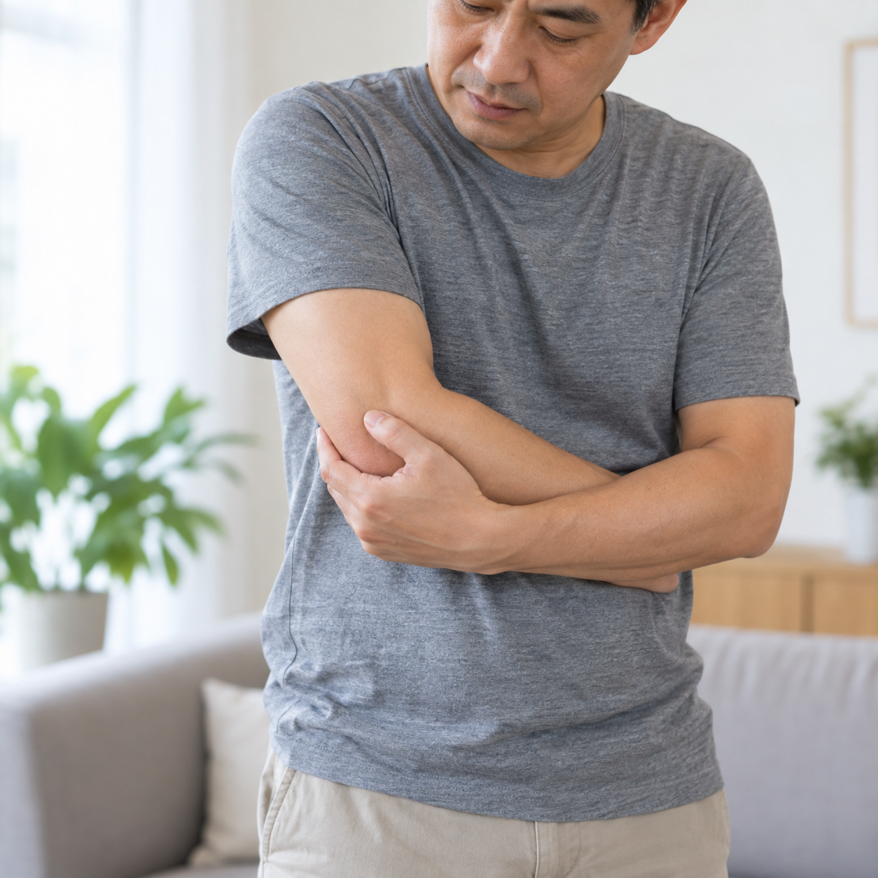 Person experiencing elbow pain